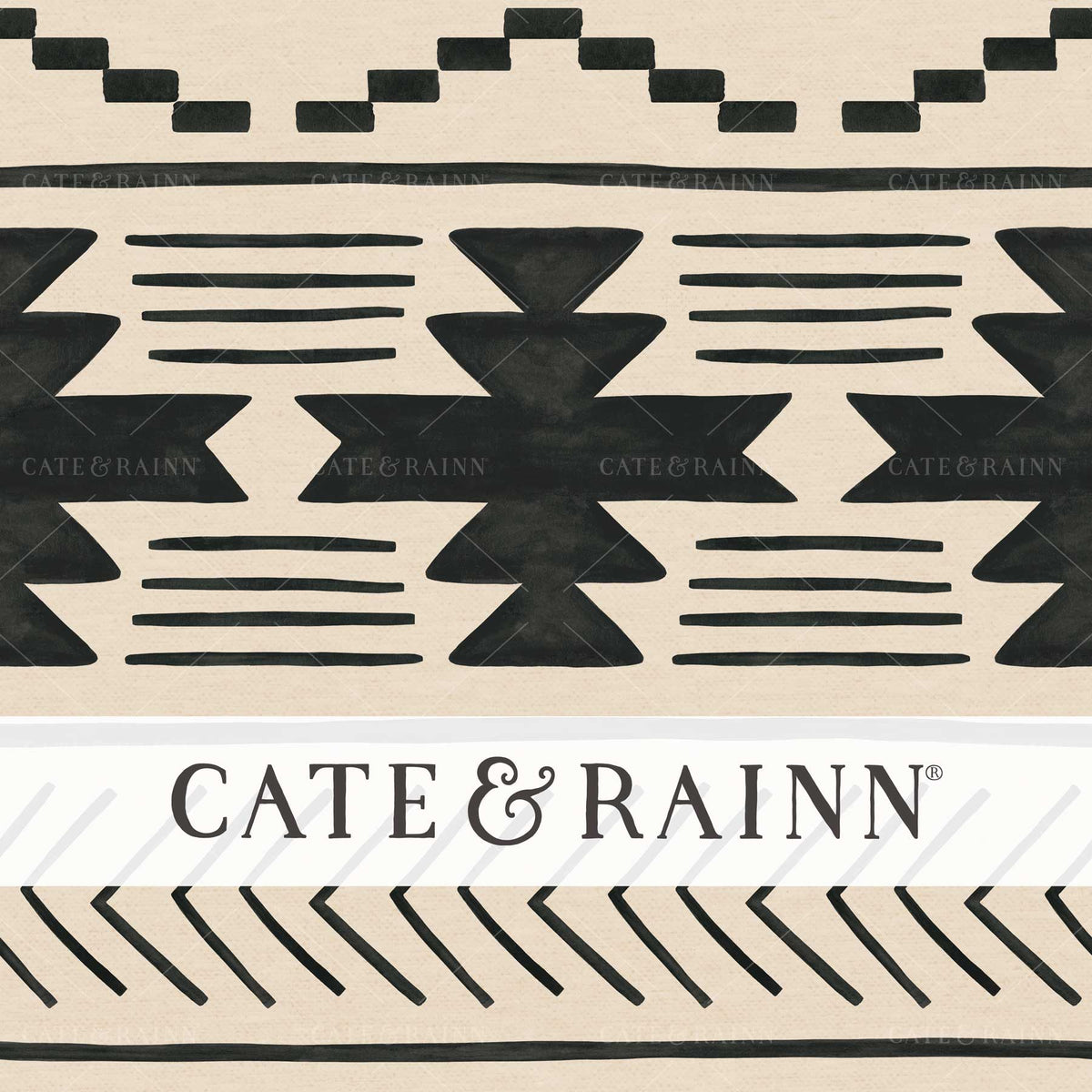 Black and Cream Rustic Boho Geometric Seamless Pattern Design | The Wild Wood Collection