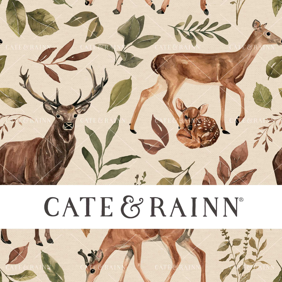 Woodland Forest Deer Seamless Pattern Design