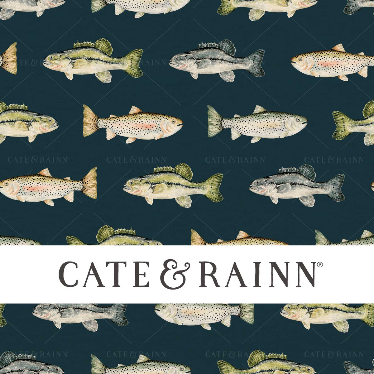 Vintage rustic cabin decor, lake life fish design by Cate &amp; Rainn