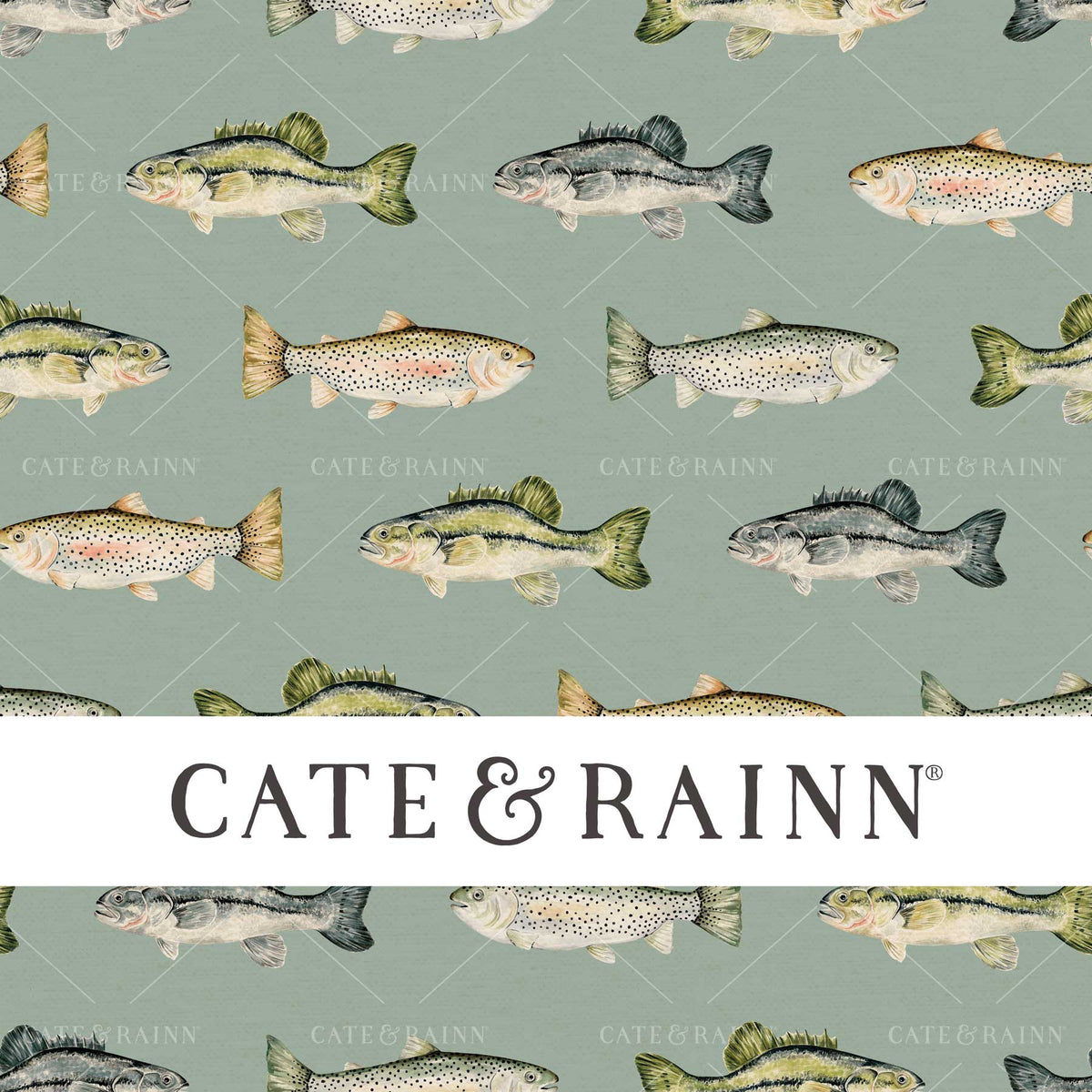 Vintage rustic cabin decor, lake life fish design by Cate &amp; Rainn