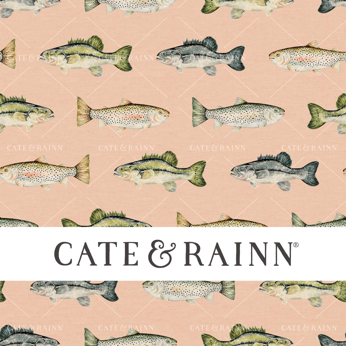 Vintage rustic cabin decor, lake life fish design by Cate &amp; Rainn