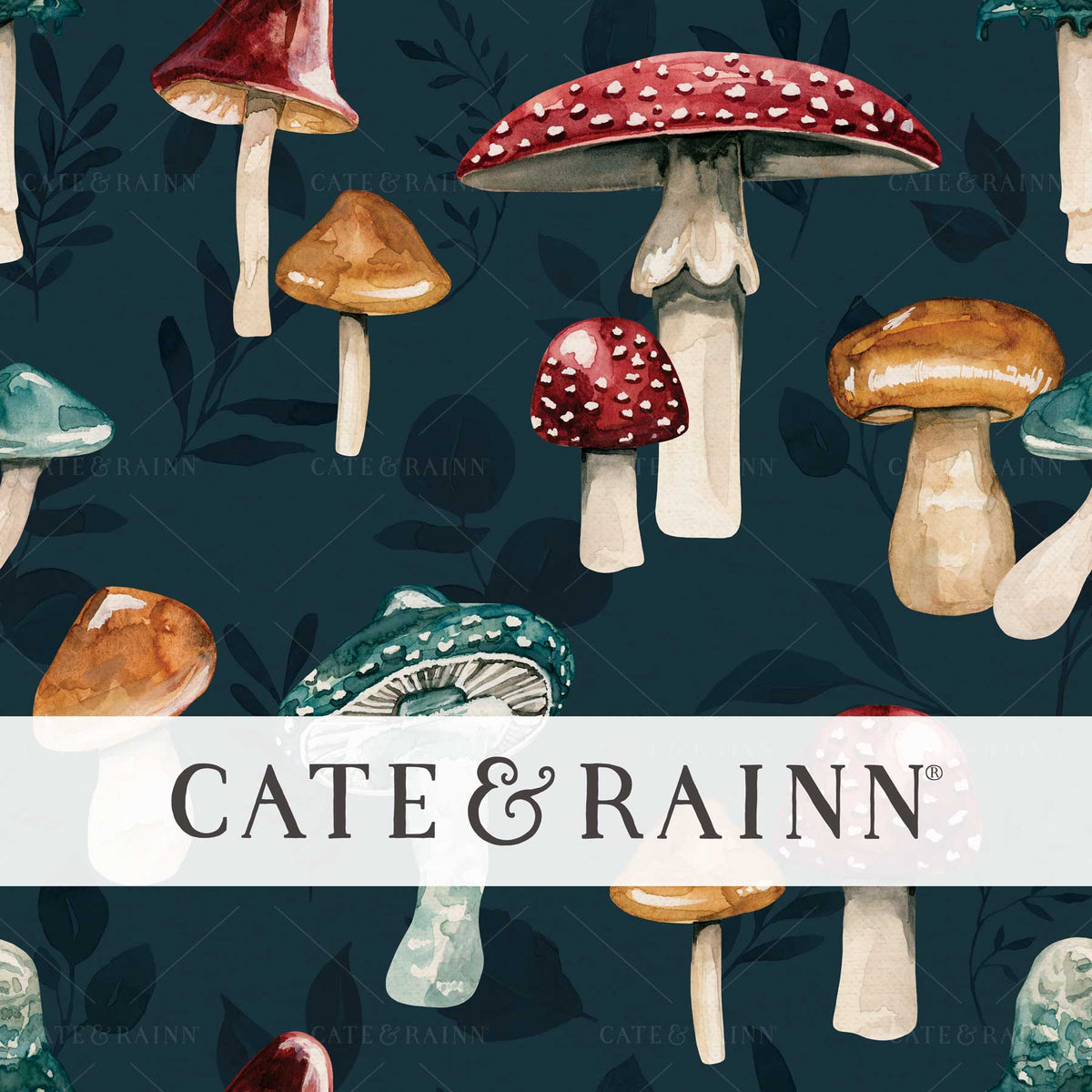 Vintage Rustic Watercolor Mushroom by Cate and Rainn