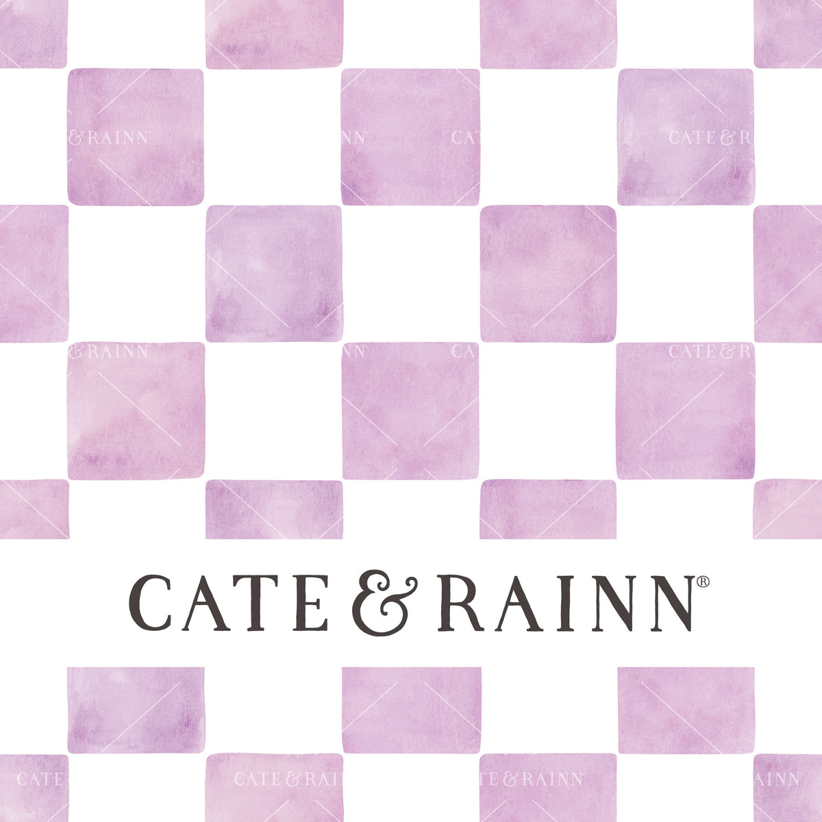 Lilac and White Watercolor Checkered Seamless Pattern | Wildflower Fields Collection