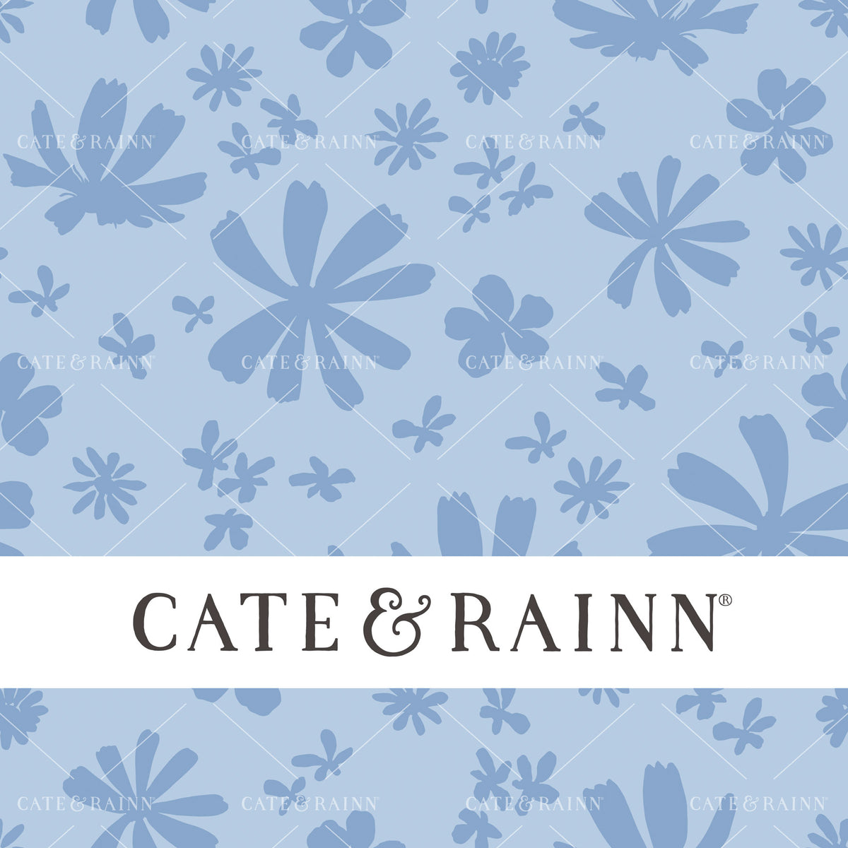 Blue Tonal Flowers Seamless Pattern | Wildflower Fields Collection