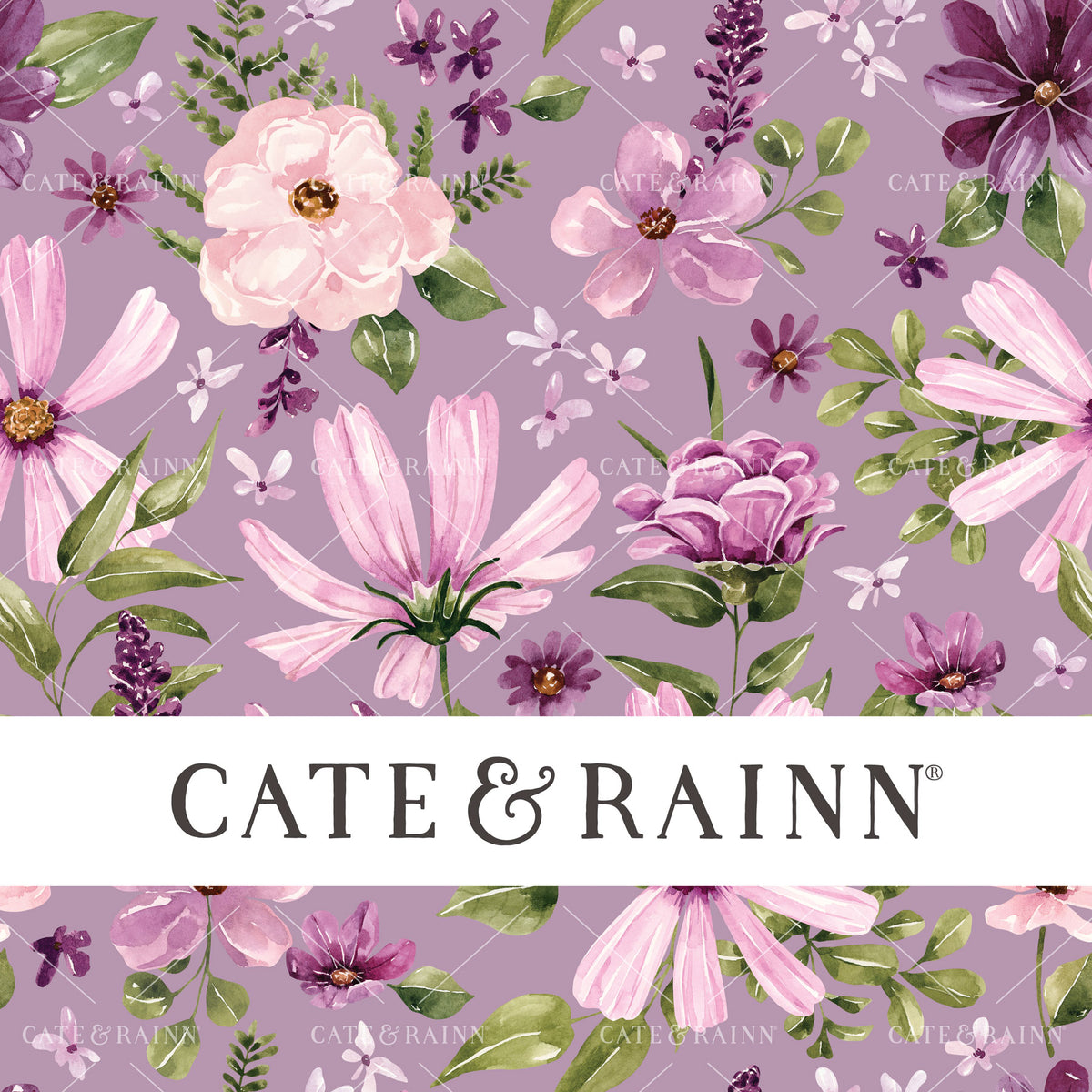 Lilac Floral on Purple Seamless Pattern | Wildflower Fields Collection