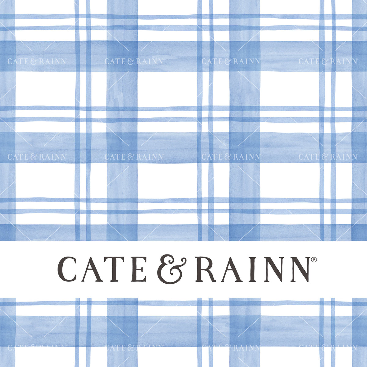 Blue Watercolor Plaid Seamless Pattern | Wildflower Fields Collection