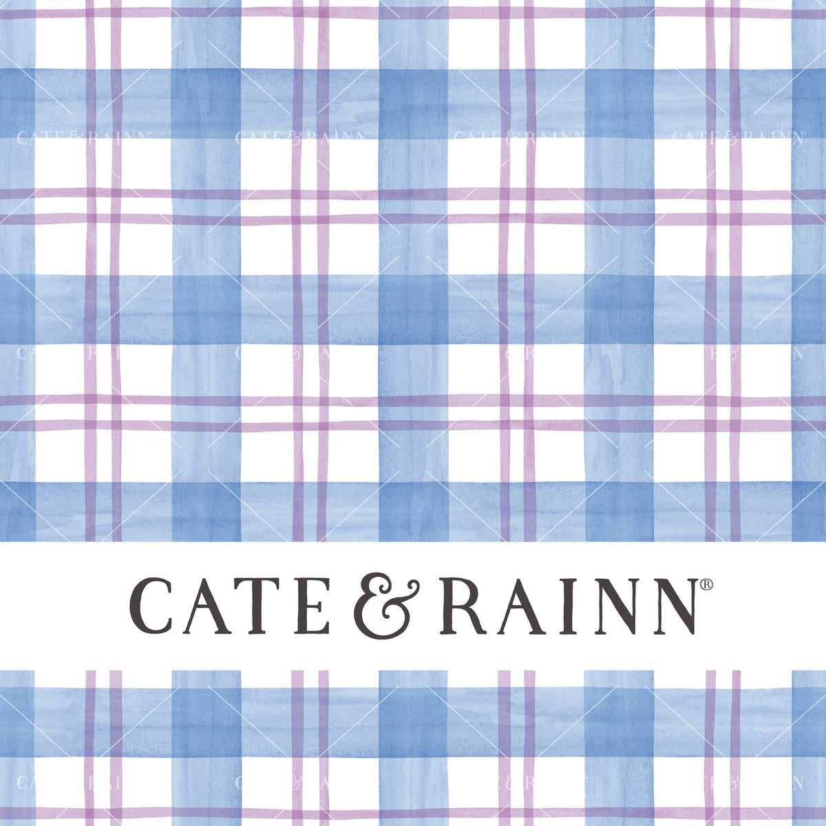 Blue and Purple Watercolor Plaid Seamless Pattern | Wildflower Fields Collection