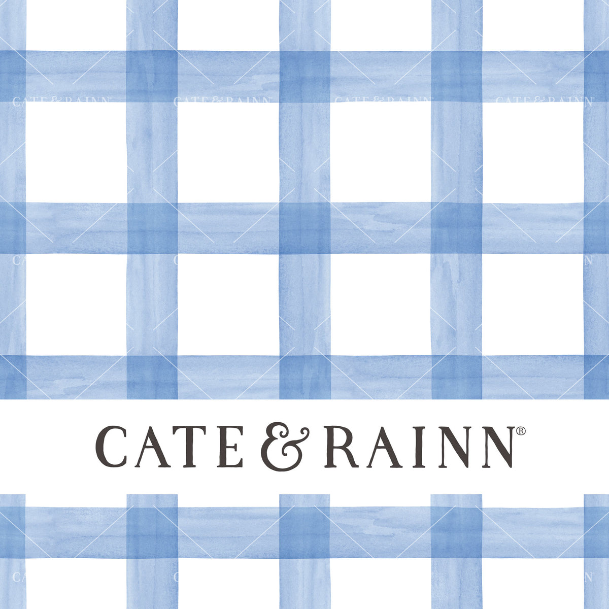 Blue Simple Watercolor Plaid Seamless Pattern | Wildflower Fields Collection