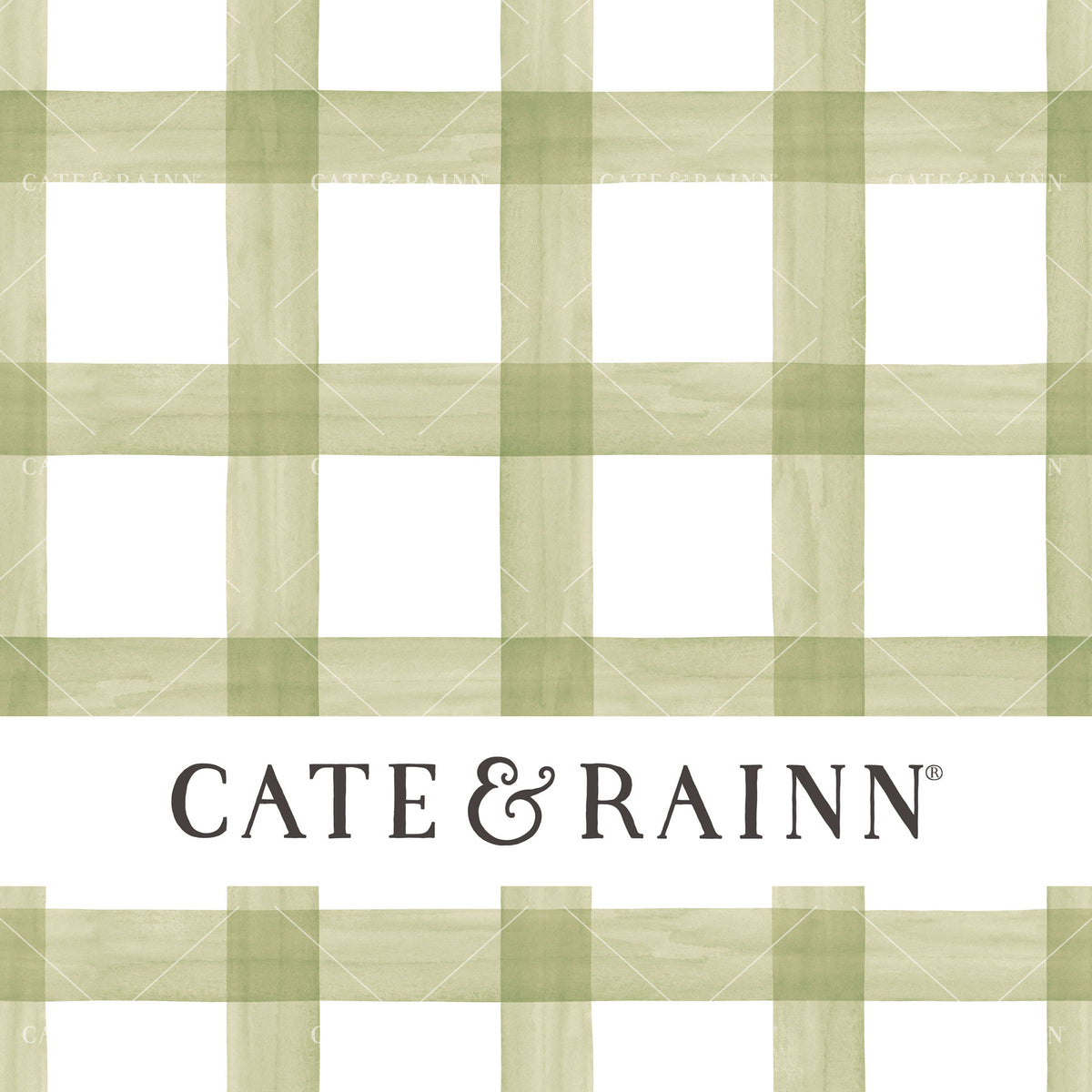 Green Simple Watercolor Plaid Seamless Pattern | Wildflower Fields Collection