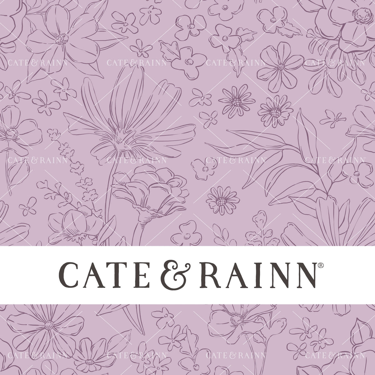 Purple Sketched Wildflower Floral Seamless Pattern | Wildflower Fields Collection