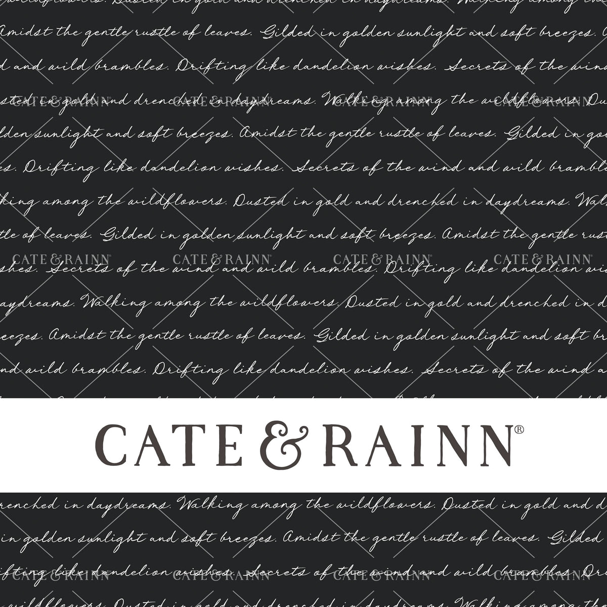 Black an White Vintage Script Seamless Pattern | Wildflower Fields Collection