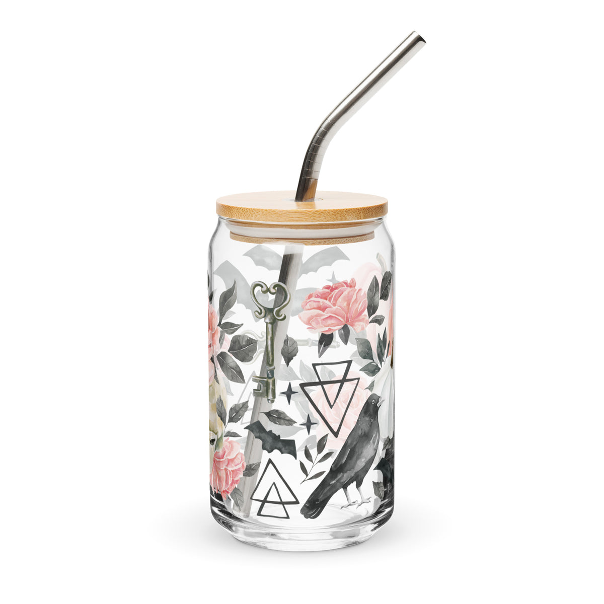 October Moon Floral Glass Tumbler