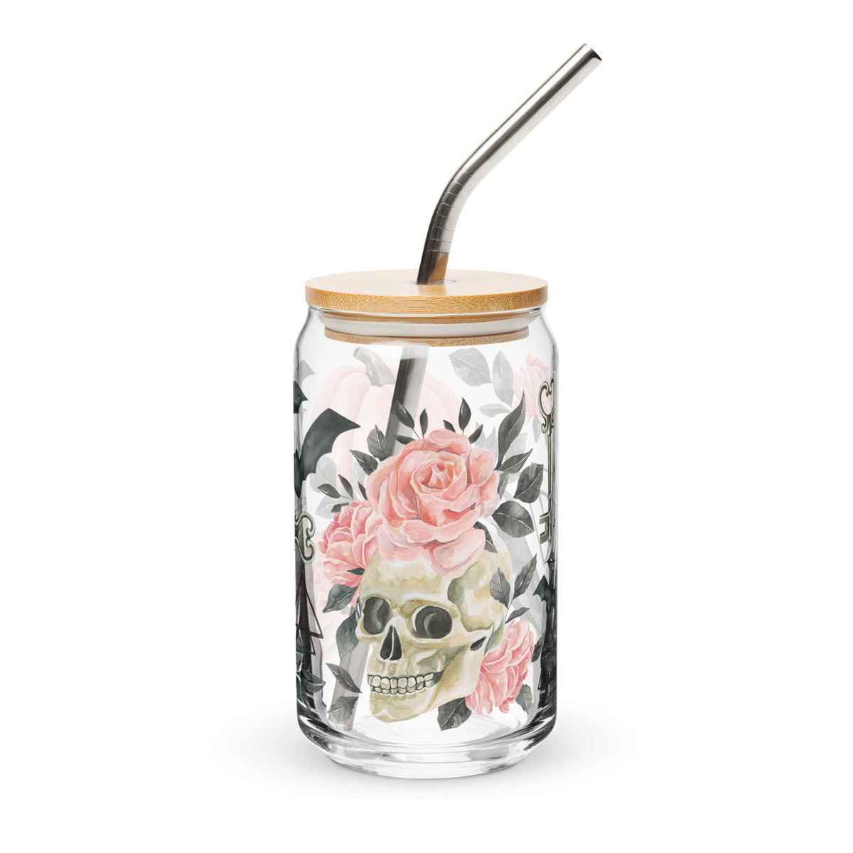 October Moon Floral Glass Tumbler