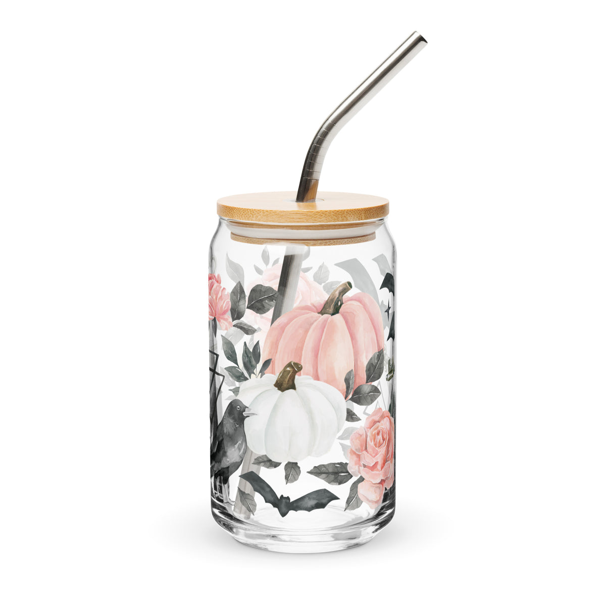 October Moon Floral Glass Tumbler
