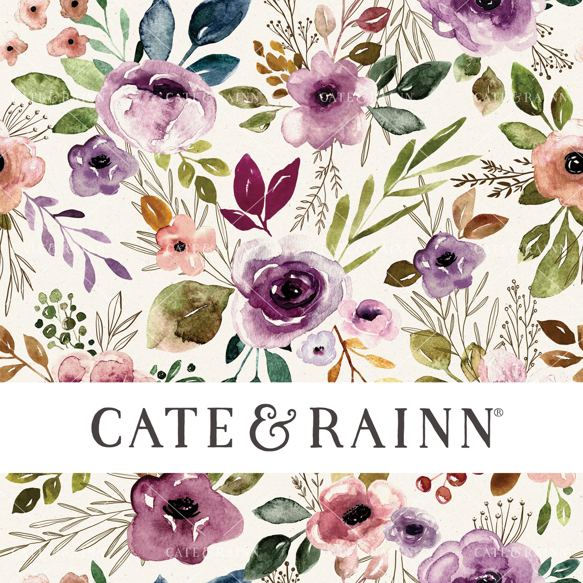 Boho Watercolor Floral Seamless Pattern | Autumn Amethyst Collection