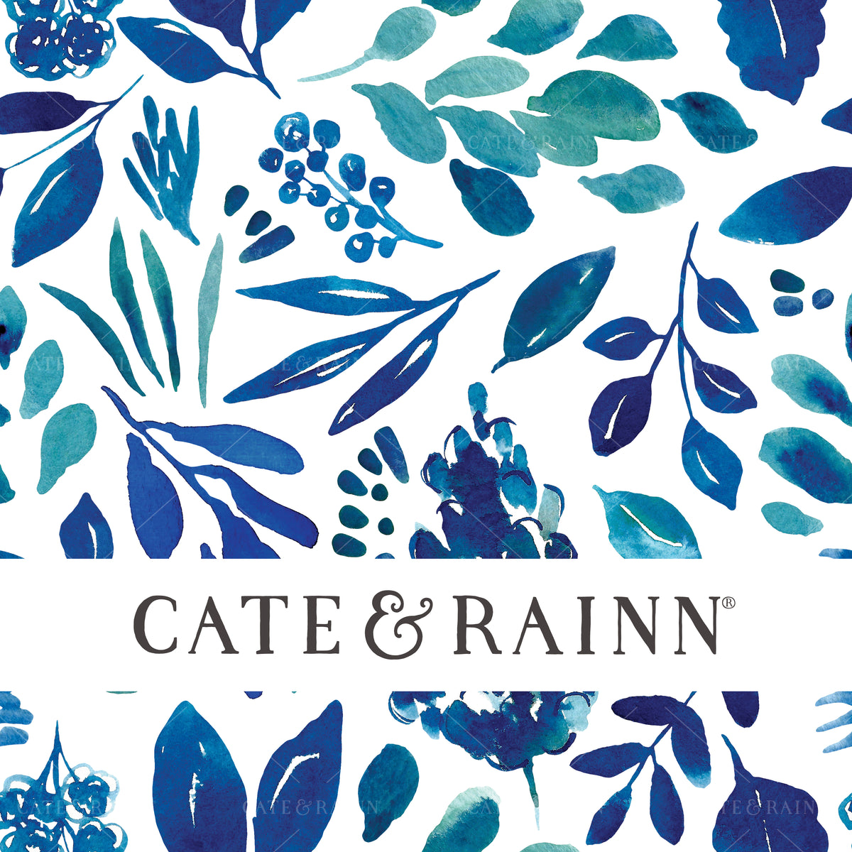 Bright Blue Botanical Design