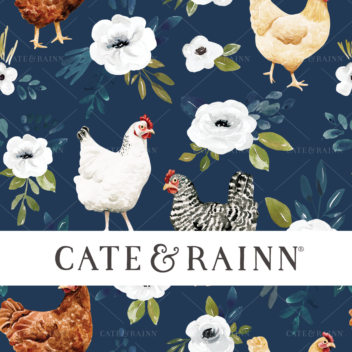 Watercolor Farmhouse Chicken Design