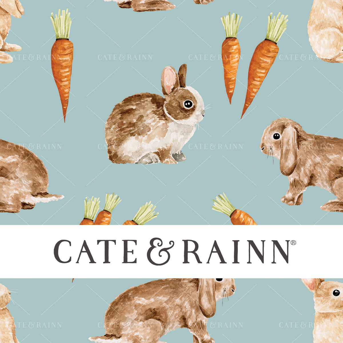 Bunnies and Carrots Seamless Pattern | Bunny Burrow Collection