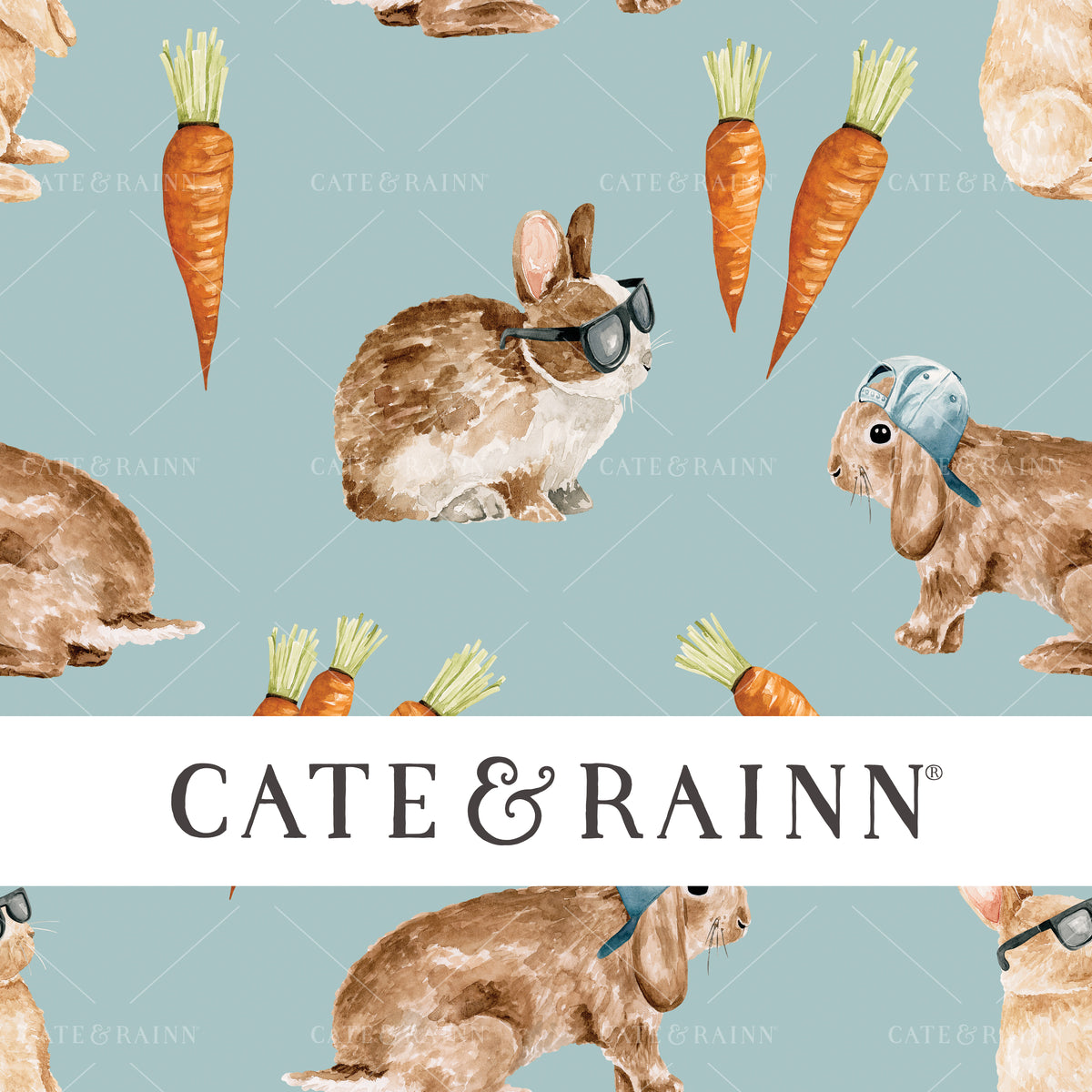 Watercolor Easter Bunny with Sunglasses