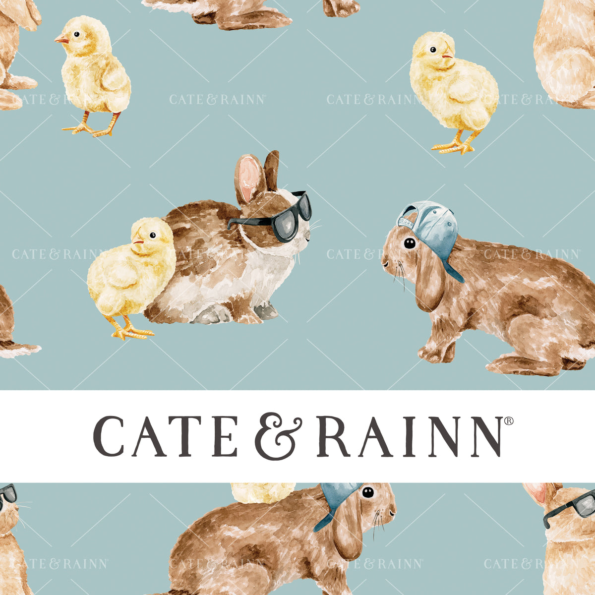 Cool Bunny Design with Cute Baby Chicks for Easter