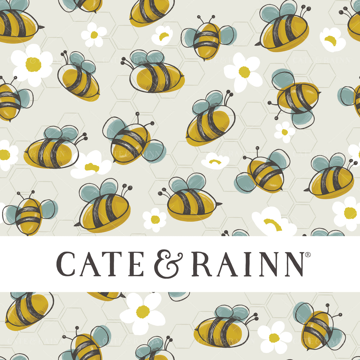 Busy Bees with White Flower Design