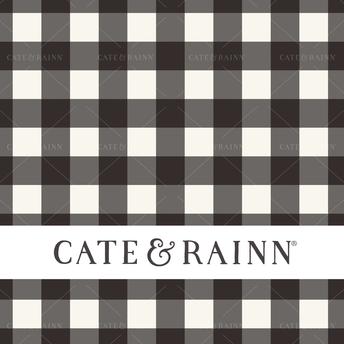 Black and Cream Gingham Seamless Pattern | Charlotte Floral Collection