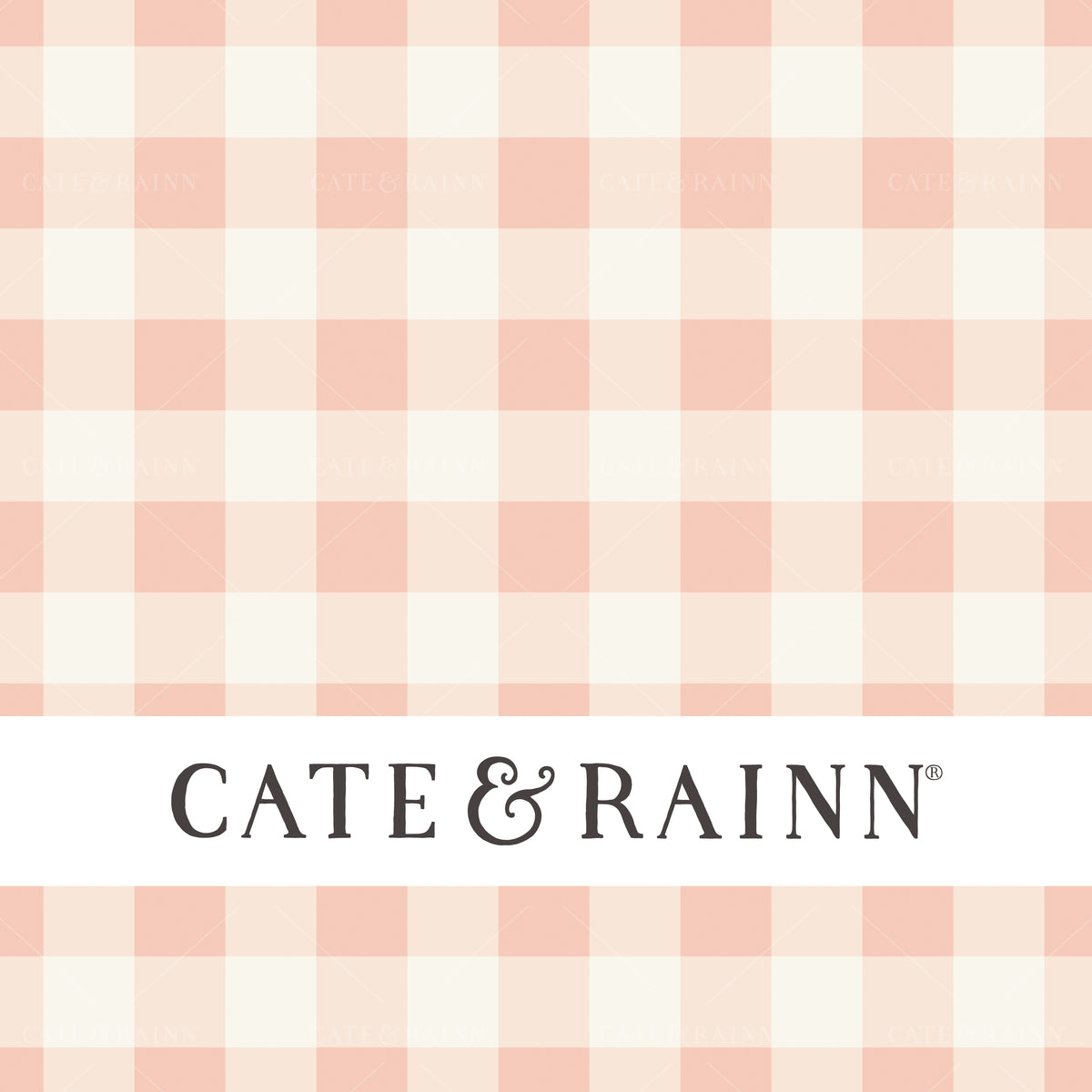 Blush Pink and Cream Gingham Seamless Pattern | Charlotte Floral Collection