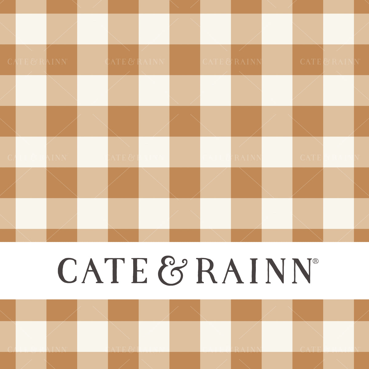 Orange and Cream Gingham Seamless Pattern | Charlotte Floral Collection