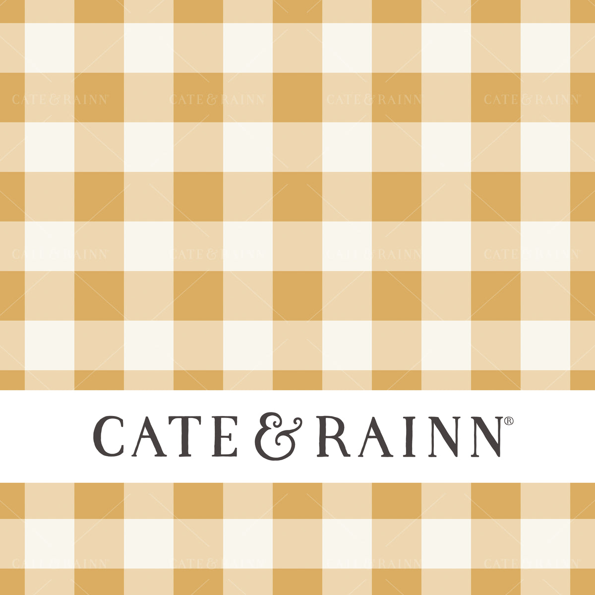 Yellow and Cream Gingham Seamless Pattern | Charlotte Floral Collection