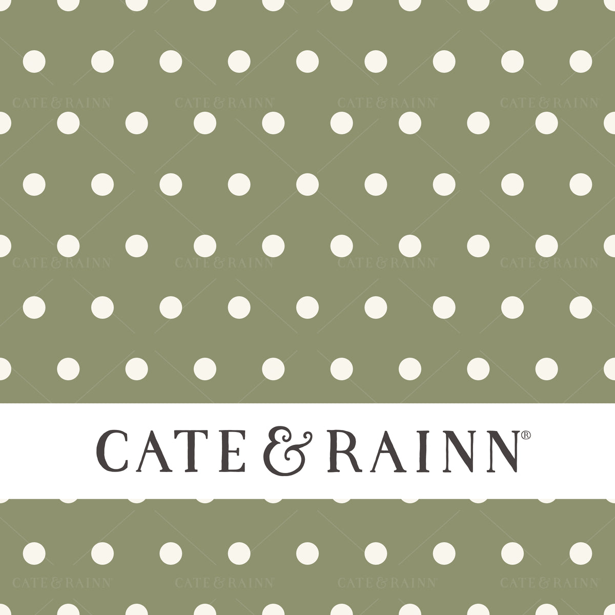 Green and White Polka Dot Seamless Pattern Design