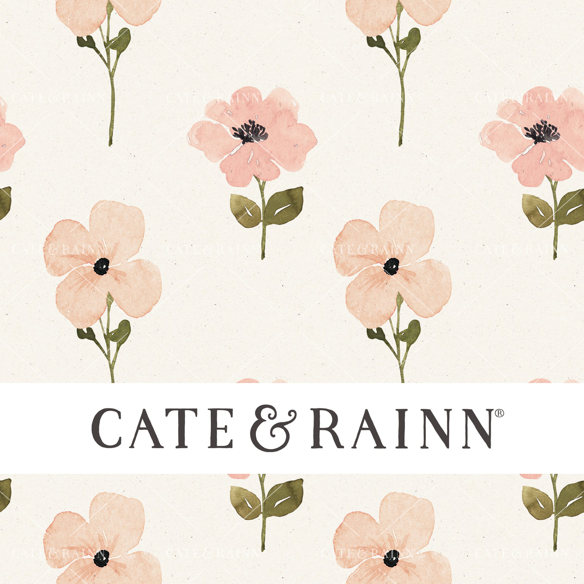 Charlotte Simple Pink Flowers Seamless Pattern | Charlotte Floral Collection