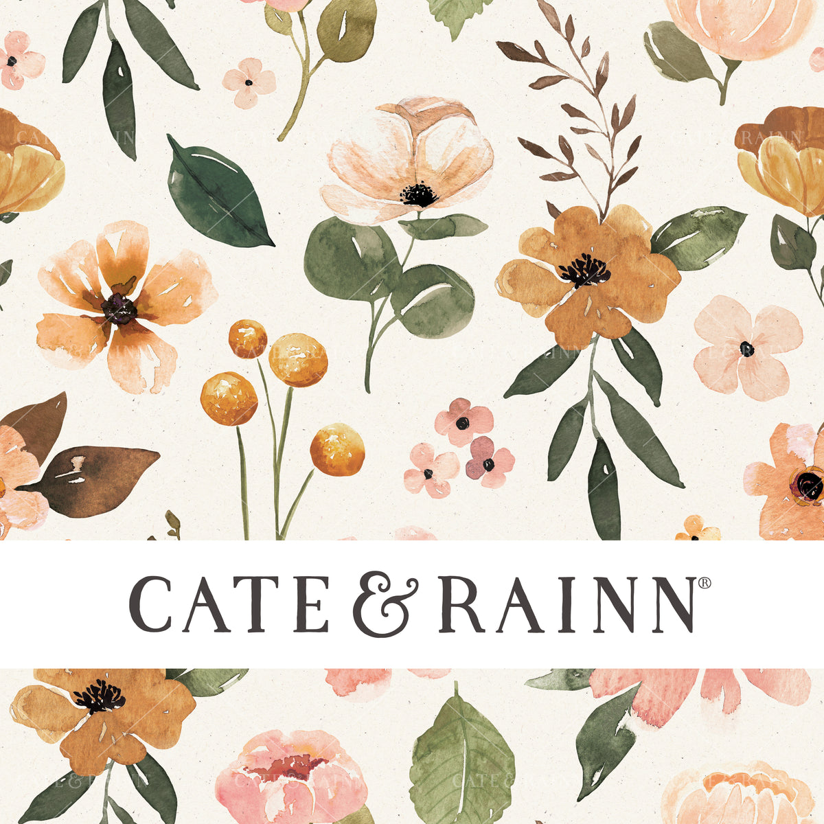 Charlotte Spaced Flowers on Cream Seamless Pattern | Charlotte Floral Collection