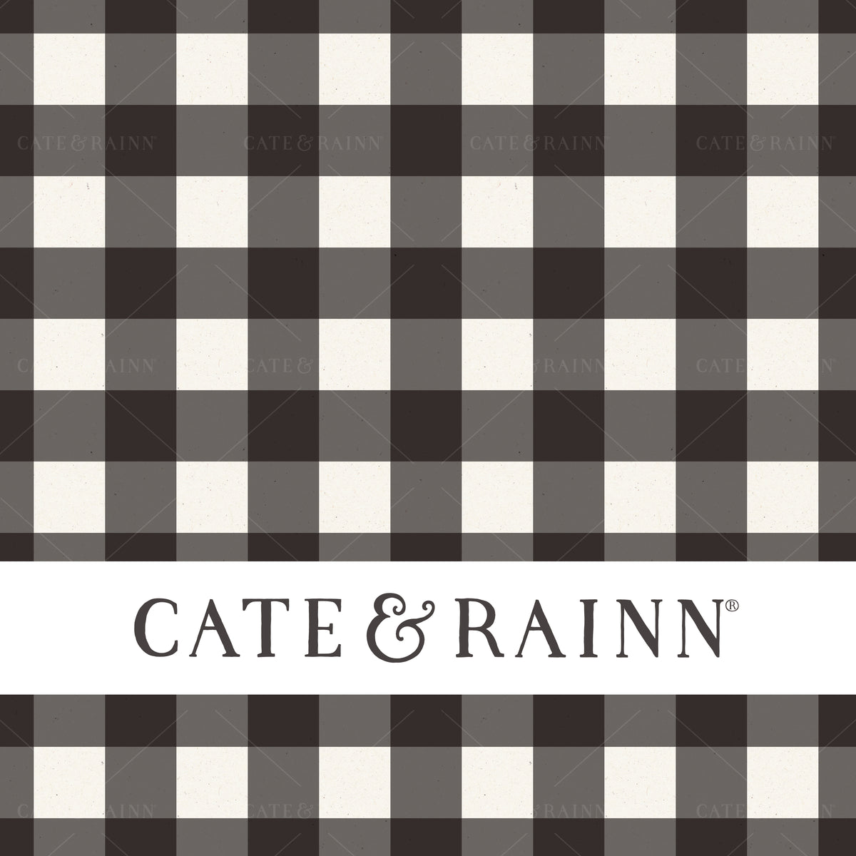 Black and Cream Textured Gingham Seamless Pattern | Charlotte Floral Collection