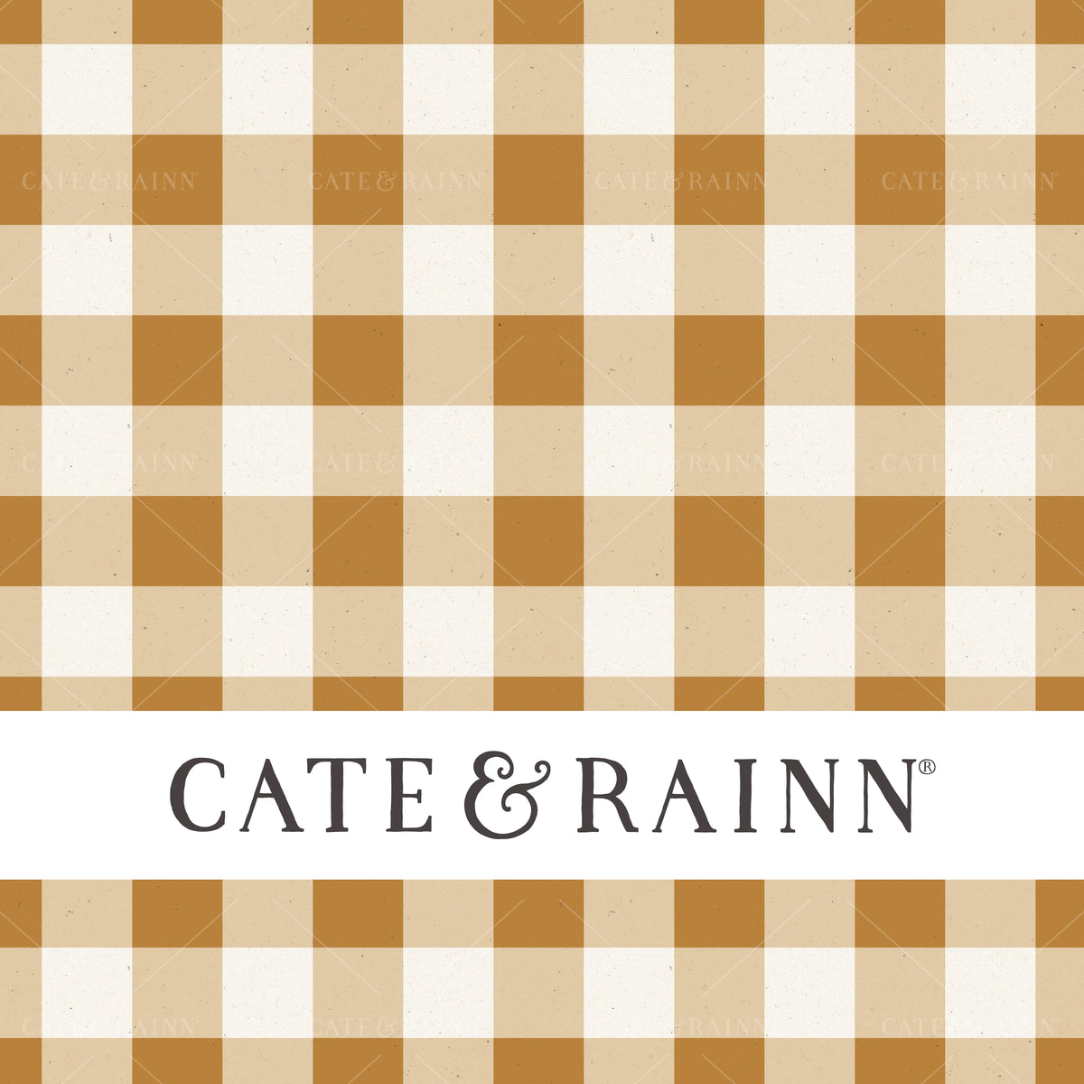 Mustard Yellow and Cream Textured Gingham Seamless Pattern | Charlotte Floral Collection