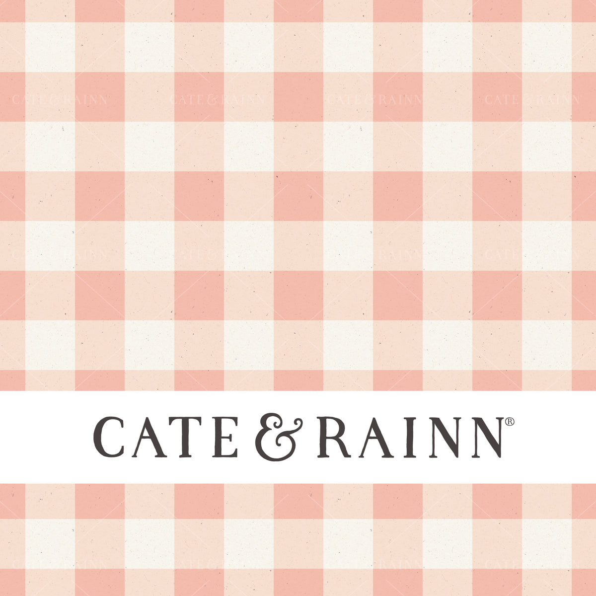 Vintage Cream and Pink Gingham Design 