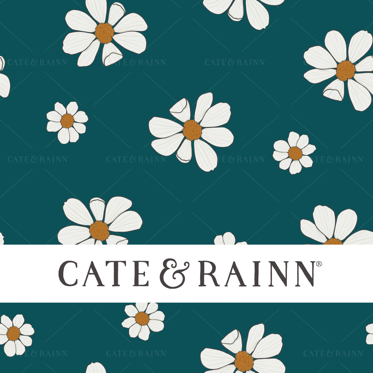 Teal Cosmos Seamless Pattern | Claire Jewel Tone Collection