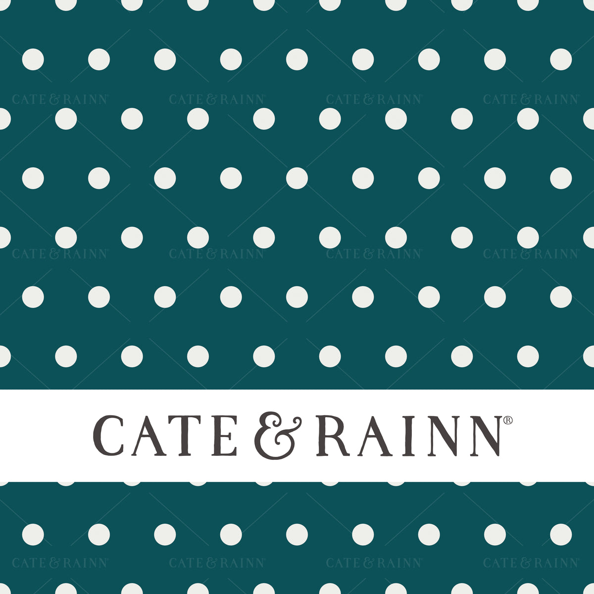 Teal and White Polka dot Design
