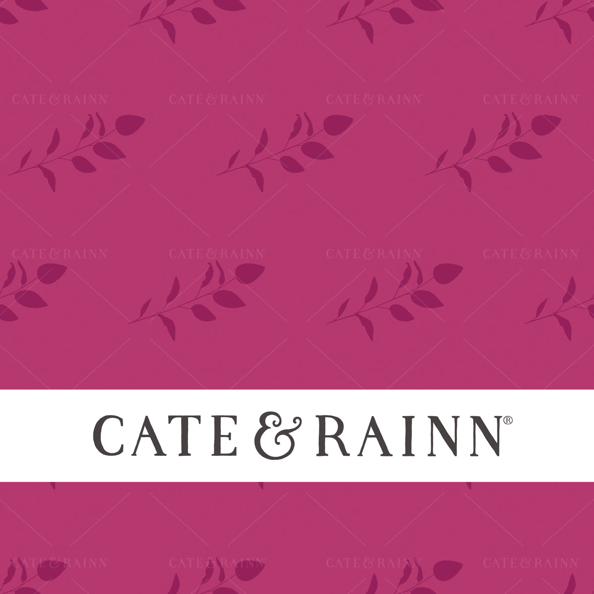 Dark Pink Sprigs Seamless Pattern | Claire Jewel Tone Collection