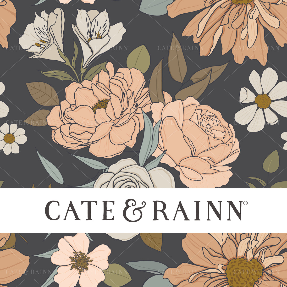 Claire Floral on Dark Gray Seamless Pattern | Claire Collection