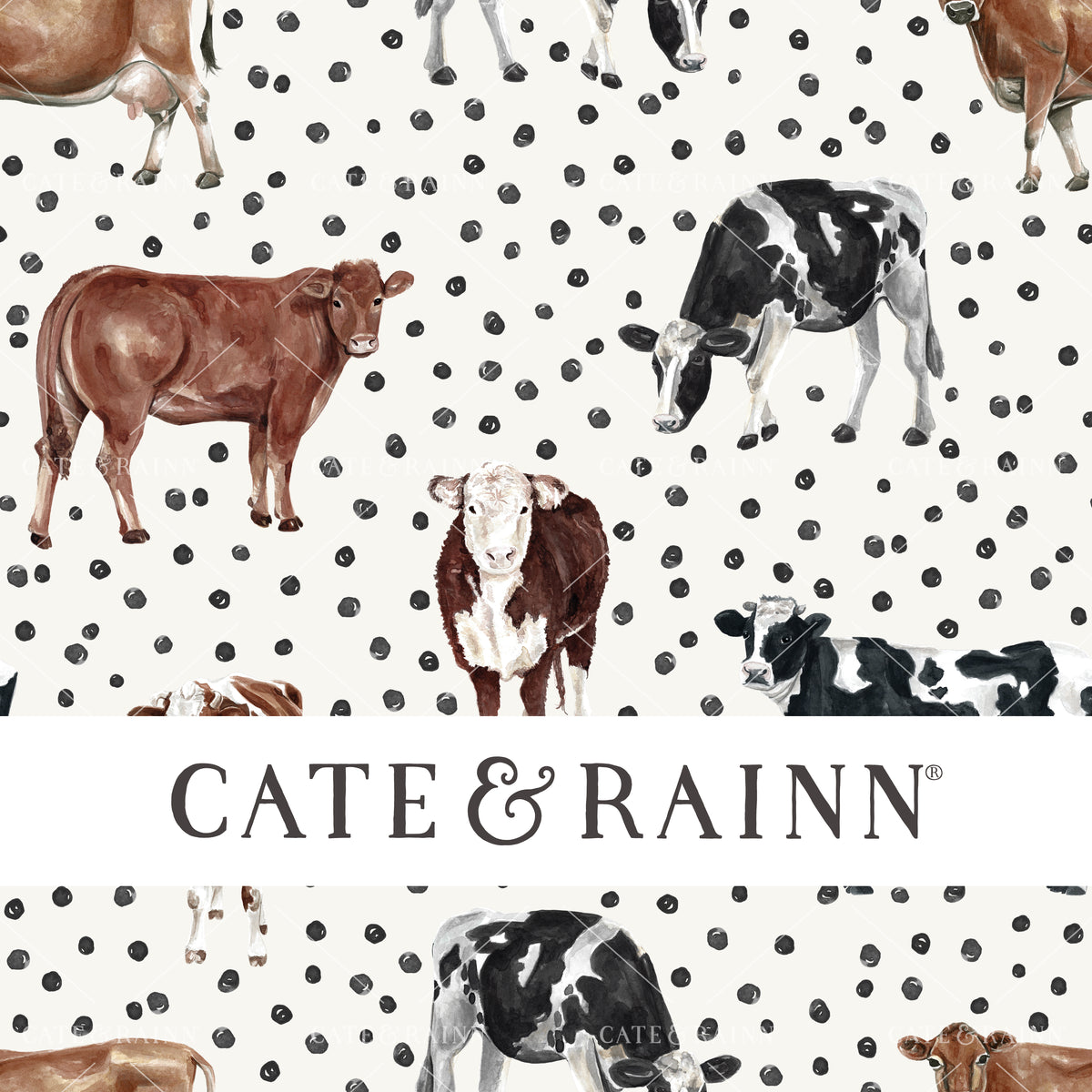 Boho Cows with Boho Dots