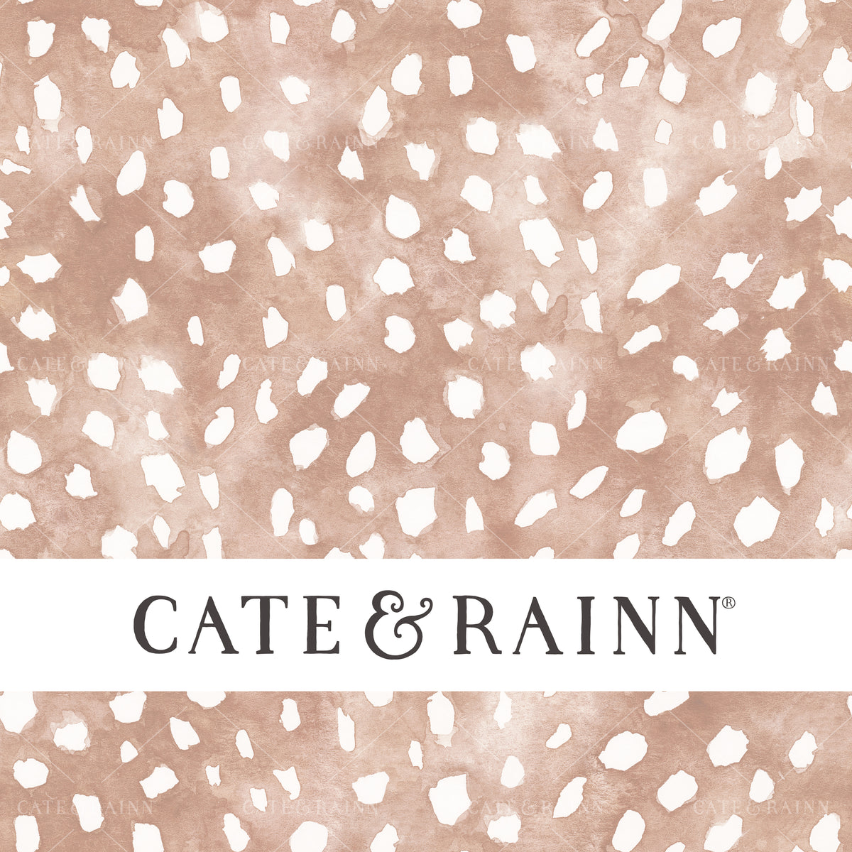 Light Brown Watercolor Fawn Spots Seamless Pattern | Vintage Spring Collection