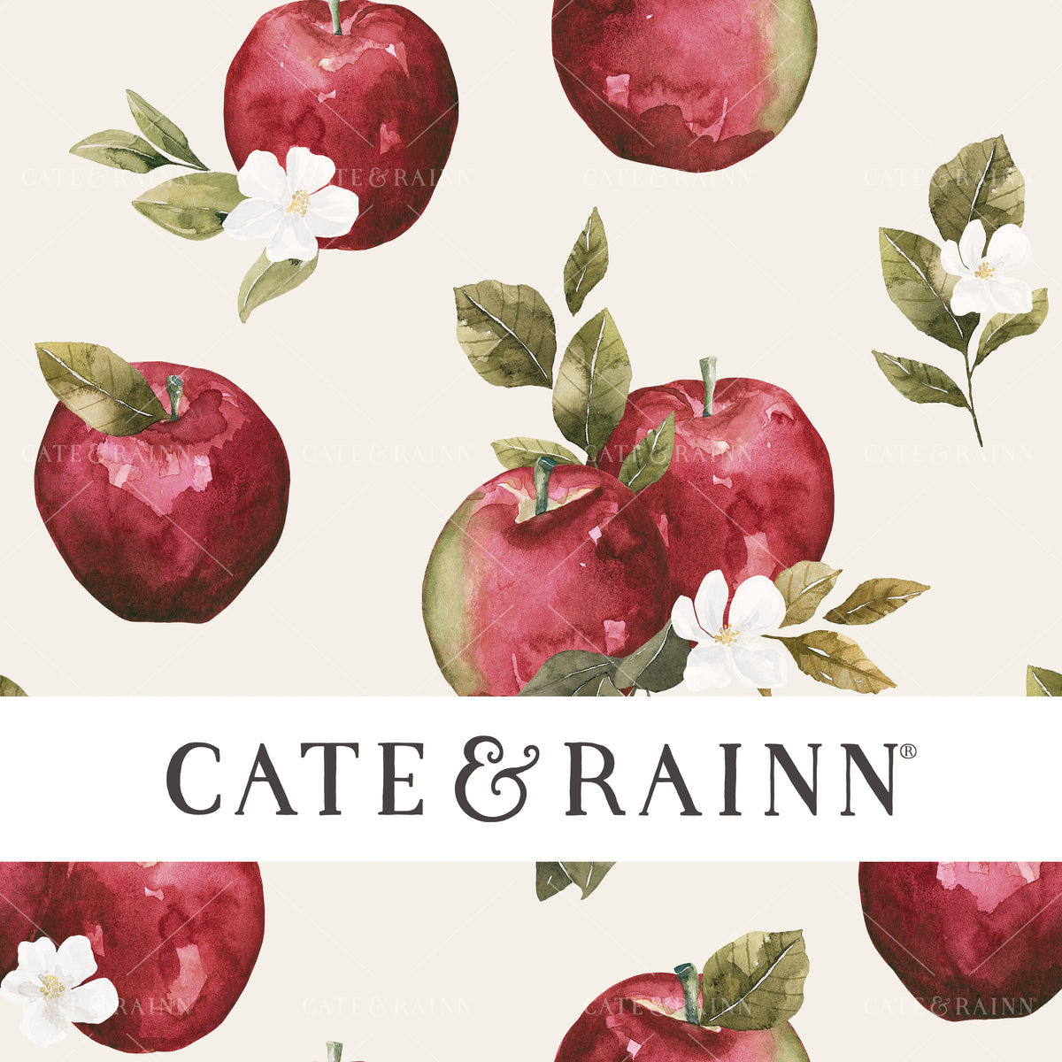 Apple Blossom on Cream Seamless Pattern | Felicity Collection