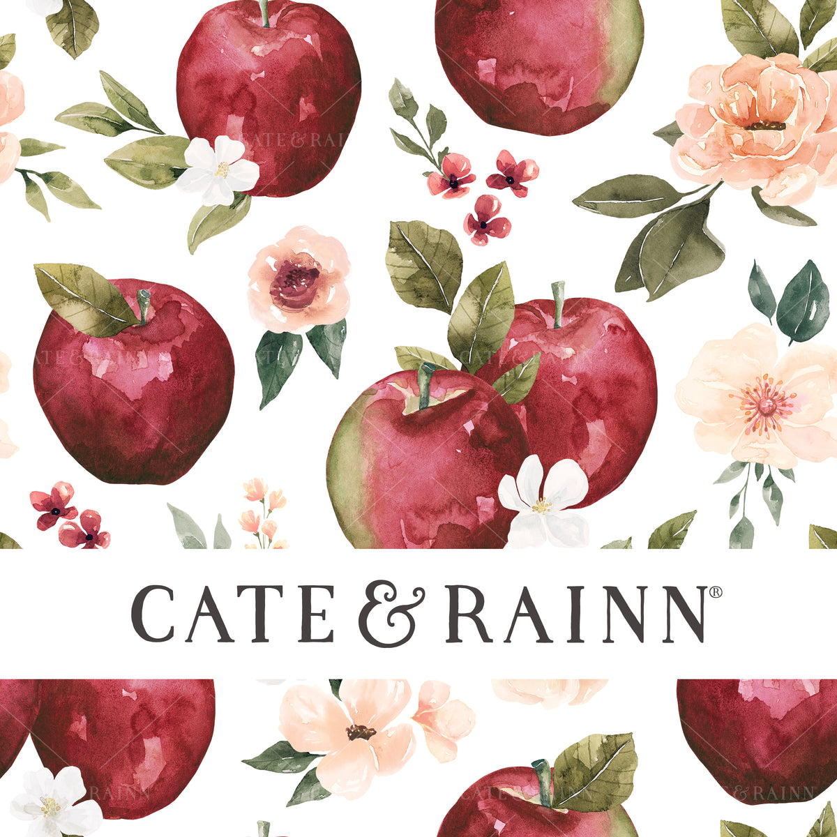 Fall Watercolor Apples Design 