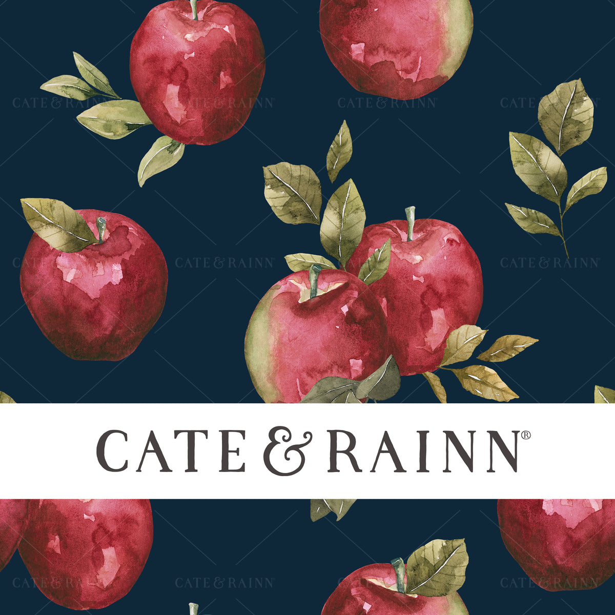 Watercolor Apple Seamless Pattern