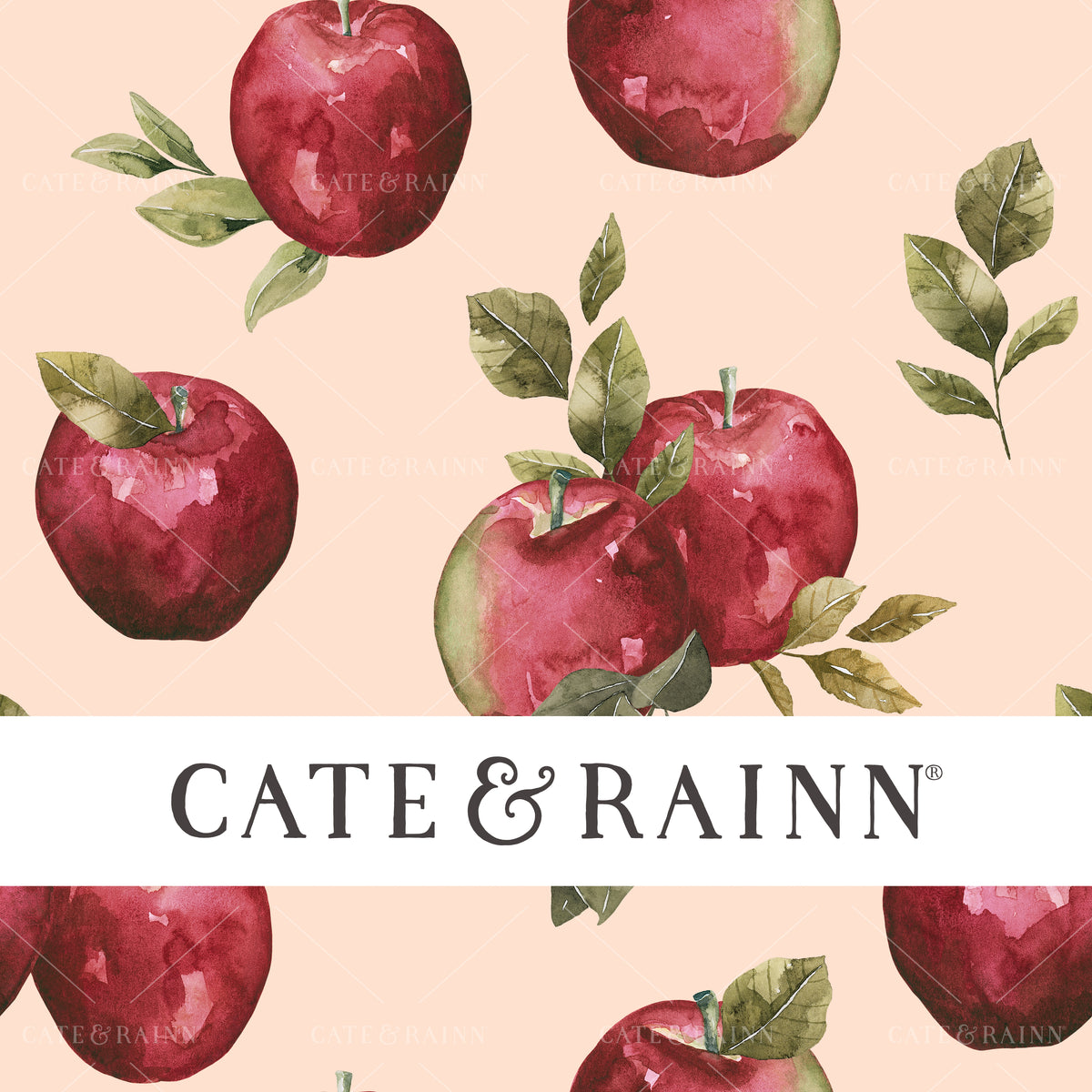 Watercolor Apples on Pink Seamless Pattern | Felicity Collection