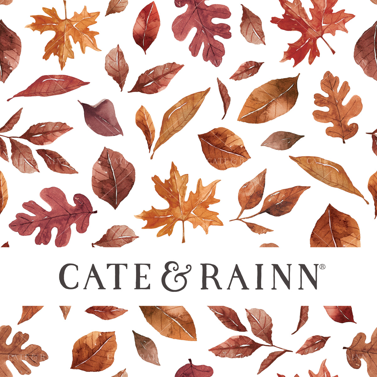 Watercolor Fall Leaves on White Seamless Pattern | Felicity Collection