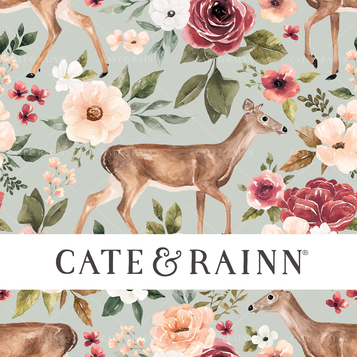 Deer Floral Seamless Design 