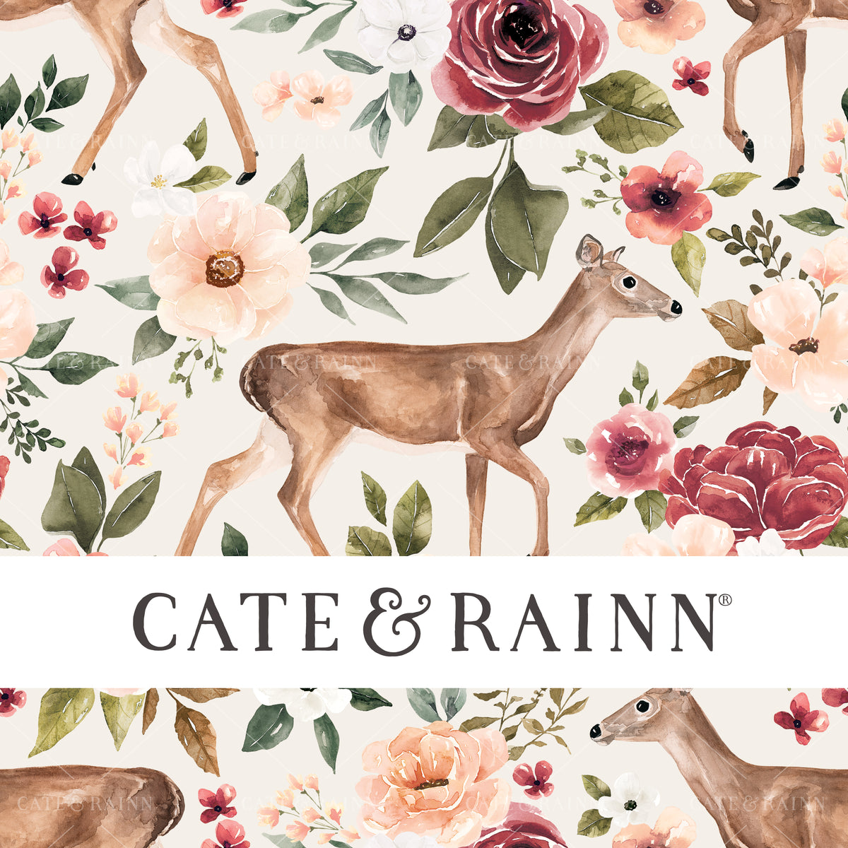 Deer Floral Seamless Design 