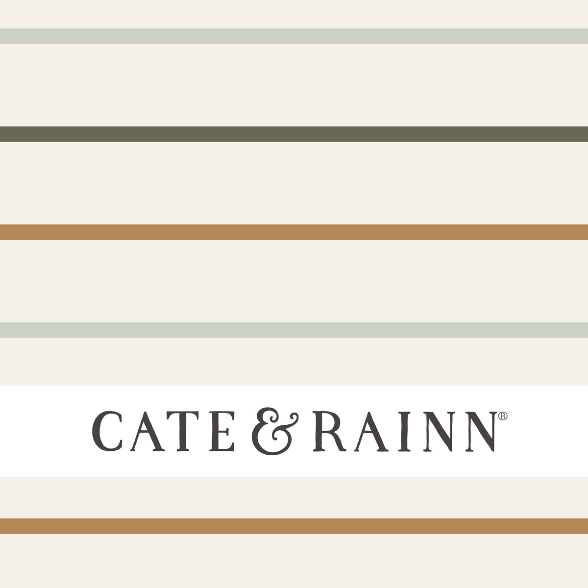 Blue and Burnt Orange and Cream Stripes