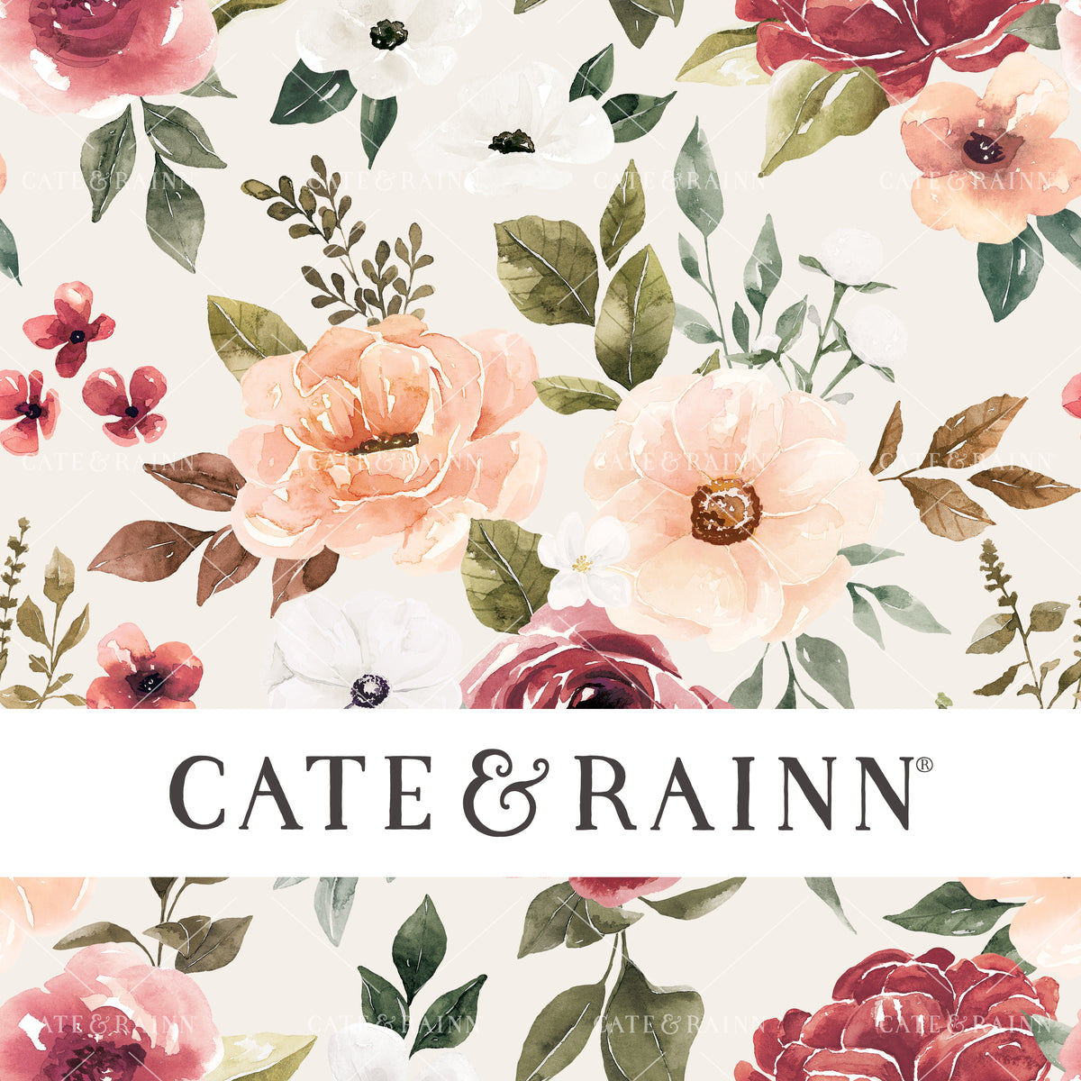 Watercolor Vintage Floral Seamless Pattern Design by Cate and Rainn